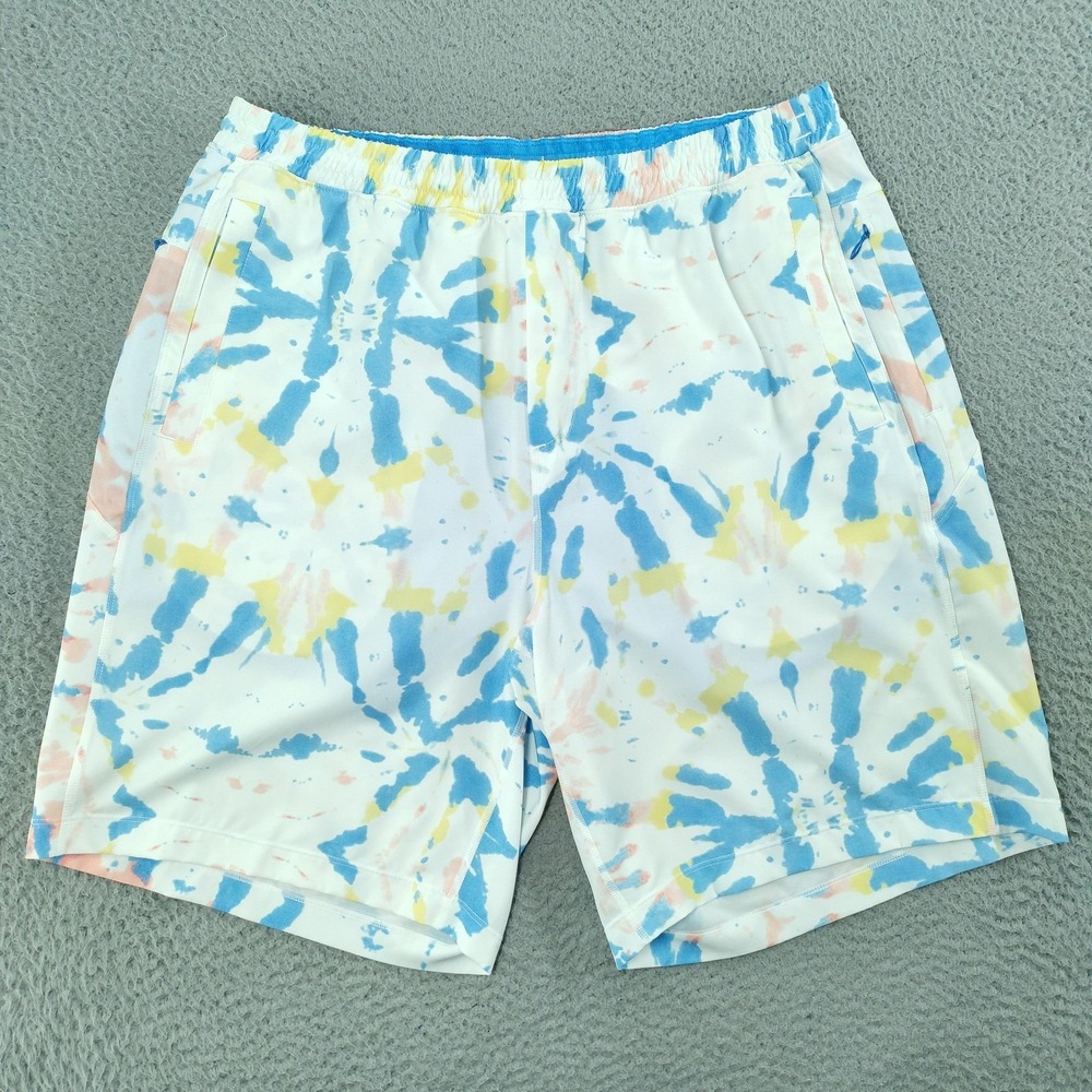 Birddogs Shorts Mens 2XL Multicolor Tie Dye Lined 9 Inch Drawstring Athletic Gym